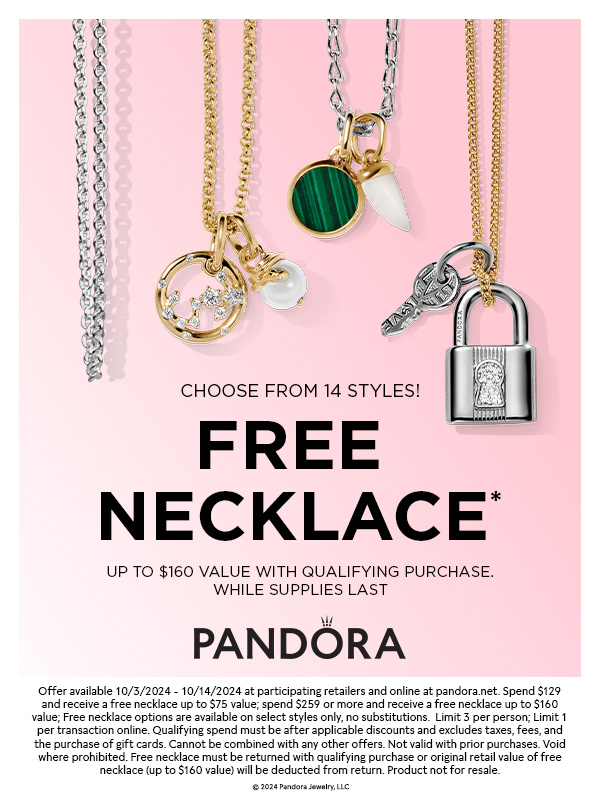 Free Necklace with qualifying purchase! icon